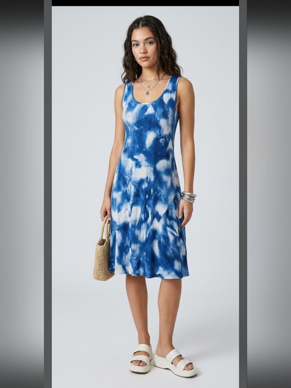 NWT Calvin Klein Sleeveless Print Dress 10 Resort 90s Y2K #drs3.4